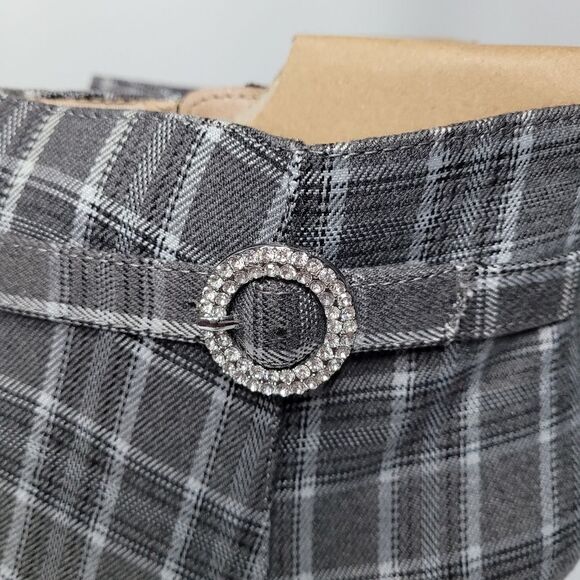 Journee Collection Sarah Grey Plaid Ankle Booties - Picture 2 of 6